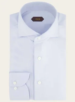 OGER RED Slim-Fit Twill Overhemd L.Blauw Clearance