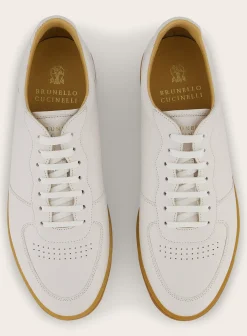 Brunello Cucinelli Sneakers Van Leer Wit New