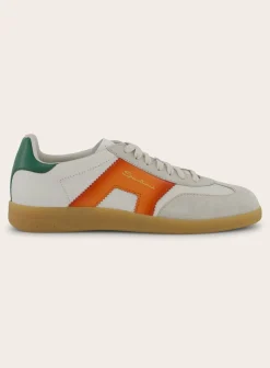 Santoni Sneakers Van Leer Wit Online