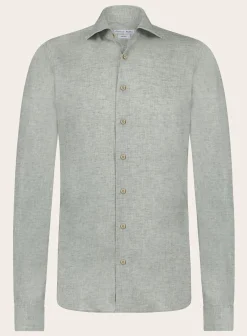 Emanuele Maffeis Stretch Shirt Van Linnen Best Sale