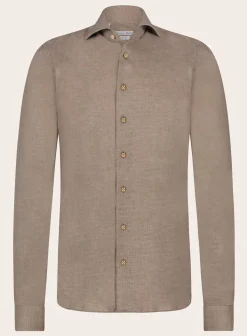 Emanuele Maffeis Stretch Shirt Van Linnen Best Sale