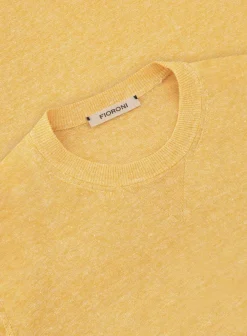 Fioroni T-Shirt Van Linnen En Katoen Geel Flash Sale