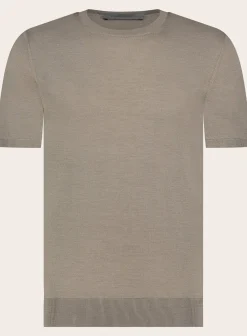 Corneliani T-Shirt Van Zijde Taupe Shop