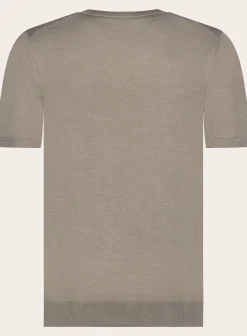 Corneliani T-Shirt Van Zijde Taupe Shop