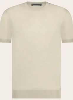 Corneliani T-Shirt Van Zijde En Katoen L.Beige Online