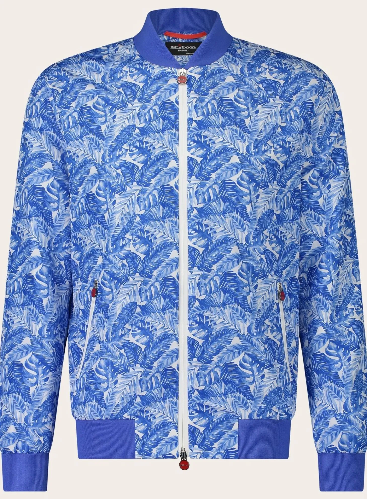 Kiton Windbestendige Bomberjack Met Print Blauw Sale