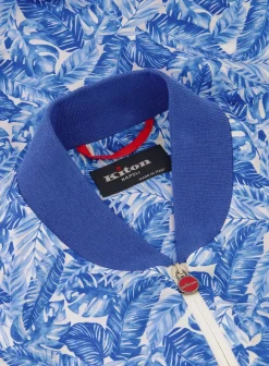 Kiton Windbestendige Bomberjack Met Print Blauw Sale